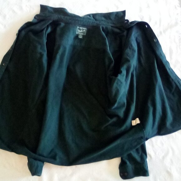 Two Woolrich Thick Flannel  Cotton Shirt Mens 2XL Barn Chore Green - Picture 5 of 11